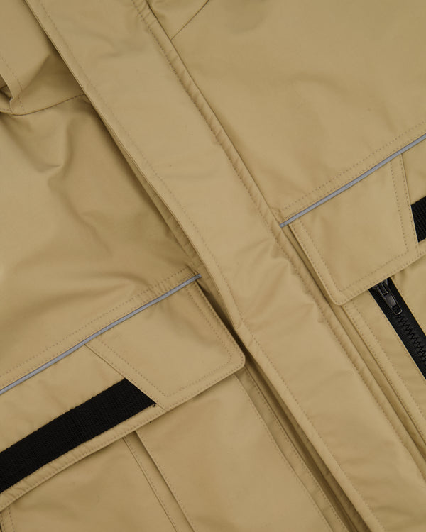 Balenciaga Menswear Beige Sleeveless Parka Jacket with Pockets Size XL