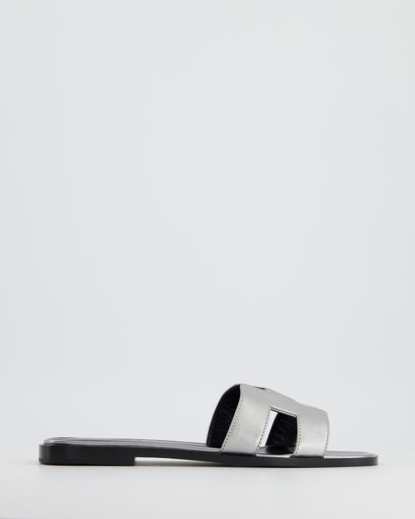 Hermès Metalic Silver Oran Sandals Size EU 39 RRP £610