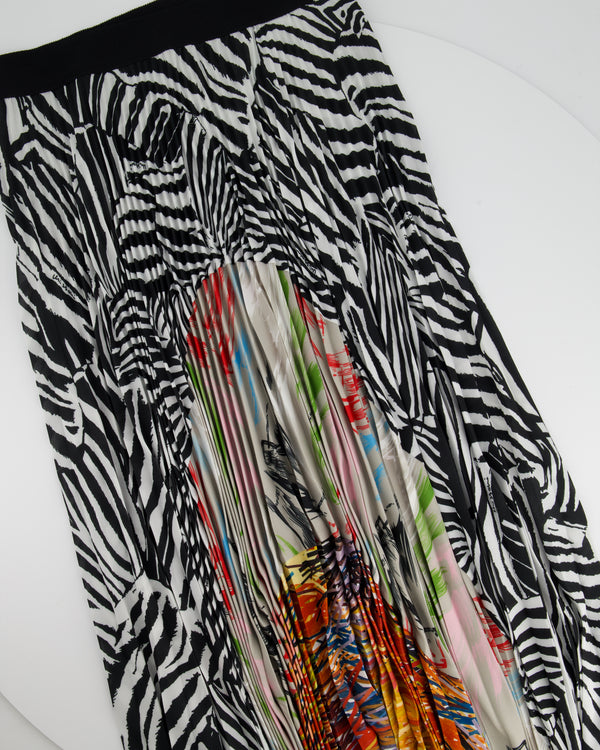 Missoni Black & White Blouse and Skirt Matching Set with Zebra Motif Detail IT 40 (UK 8)