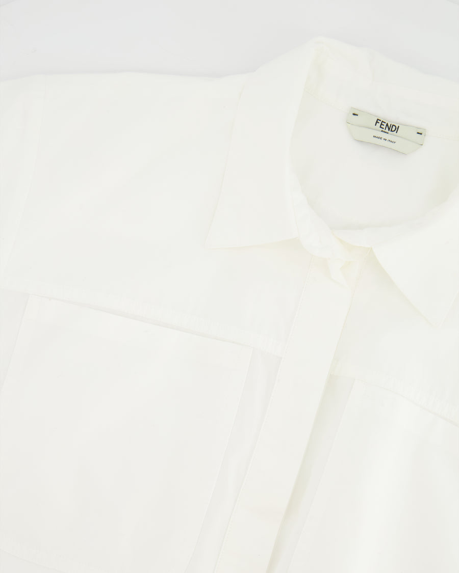 fendi white dress shirt Shirt , White, Size XL- Fendi