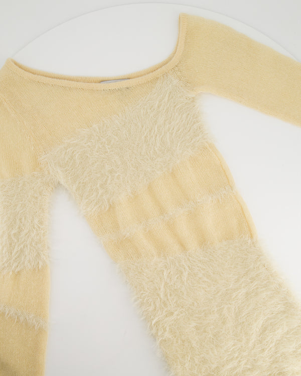 Maniere De Voir Beige Off Shoulder Knitted Maxi Dress Size XS (UK 6) RRP £110