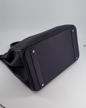 *RARE* Hermes Birkin Bag 40cm HAC in Bleu Navy Togo Leather With Palladium Hardware