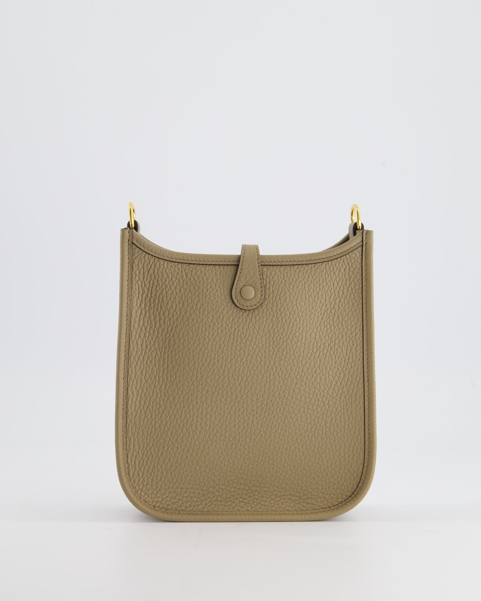 HOT* Hermès Mini Evelyne Bag in Beige Marfa Clemence Leather with