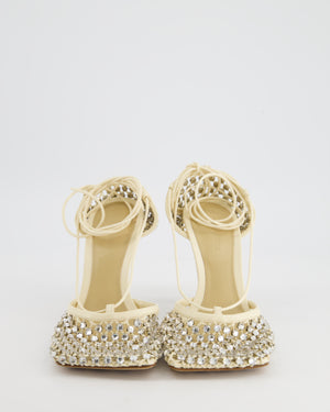 Bottega Veneta Beige Leather Sparkle Stretch Pumps with Square Toe Detail Size EU 38 RRP £1,300