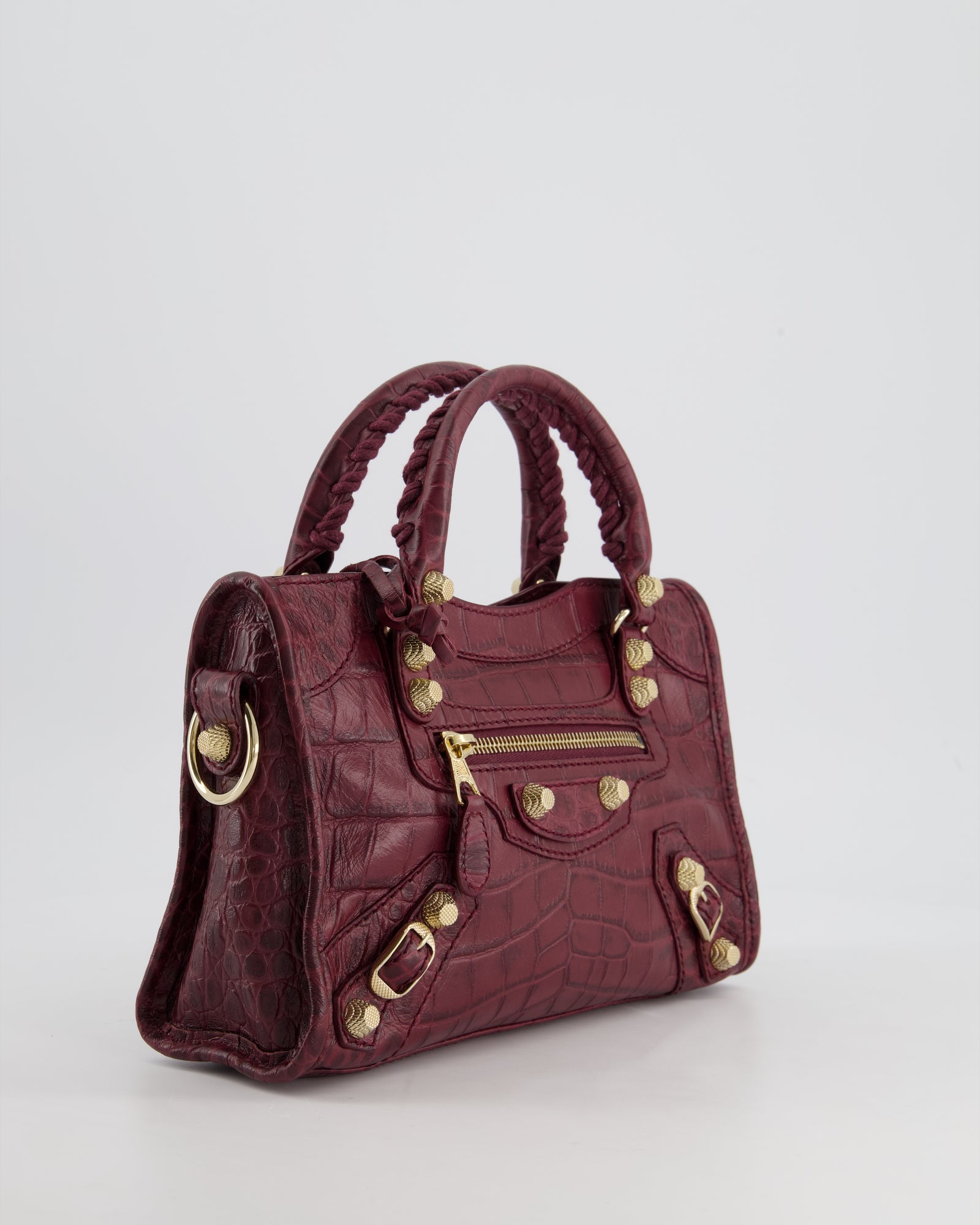 RARE* Balenciaga Purple Mini City Bag in Alligator Leather