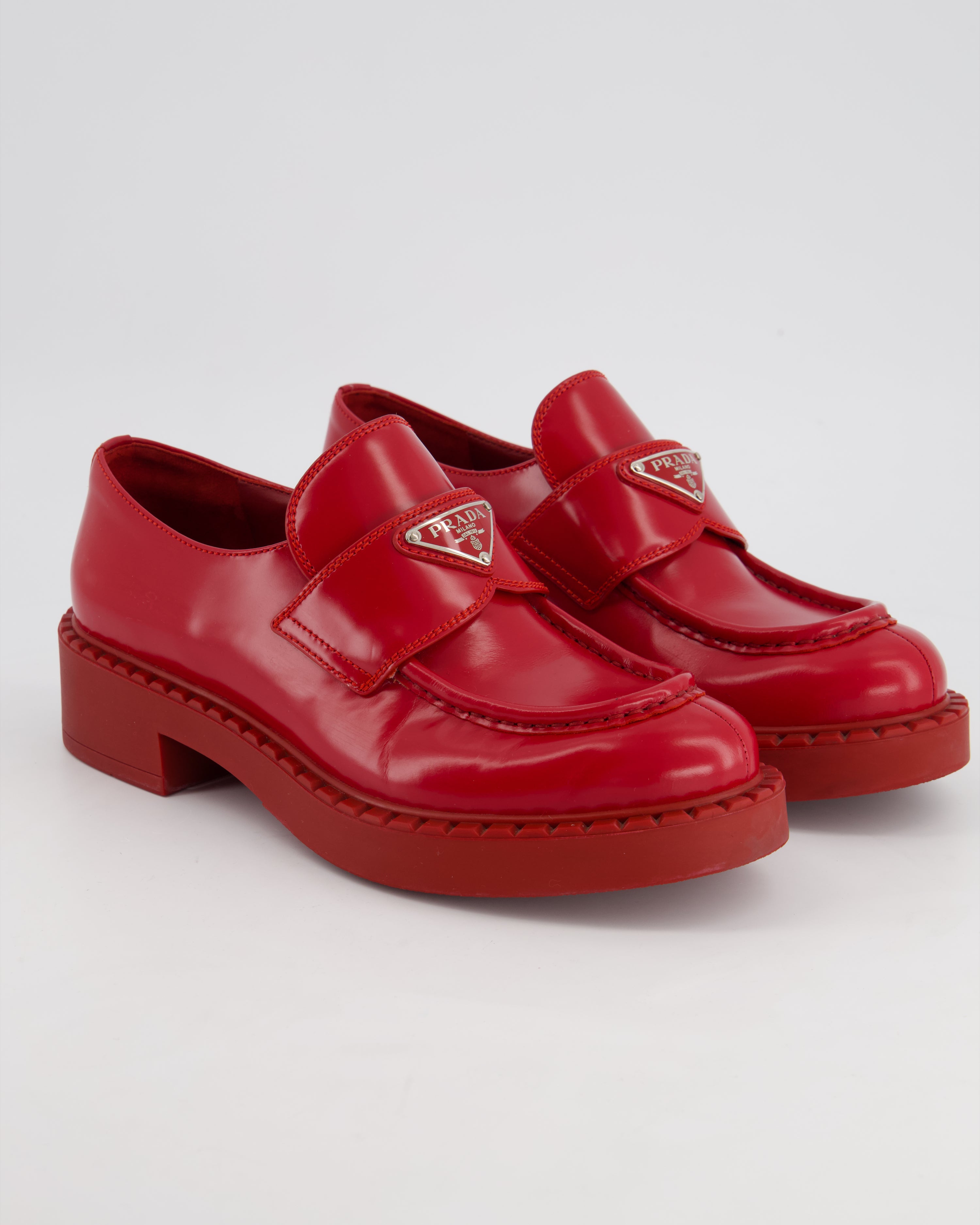 Red prada loafers 2025
