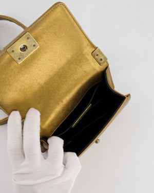*RARE* Chanel Bronze Micro Boy Bag in Stingray & Calfskin Leather with Antique Bronze Hardware