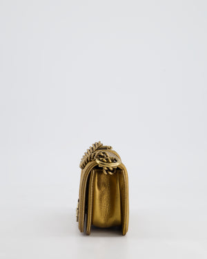*RARE* Chanel Bronze Micro Boy Bag in Stingray & Calfskin Leather with Antique Bronze Hardware