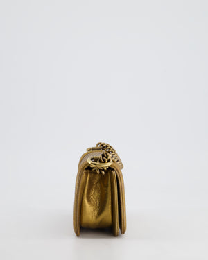 *RARE* Chanel Bronze Micro Boy Bag in Stingray & Calfskin Leather with Antique Bronze Hardware