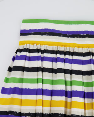 Dolce & Gabbana Multicolour Cotton Striped Midi Skirt Size IT 44 (UK 12)