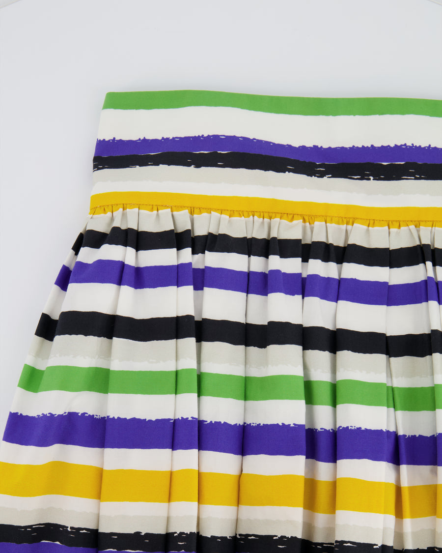 Dolce & Gabbana Multicolour Cotton Striped Midi Skirt Size IT 44 (UK 12)