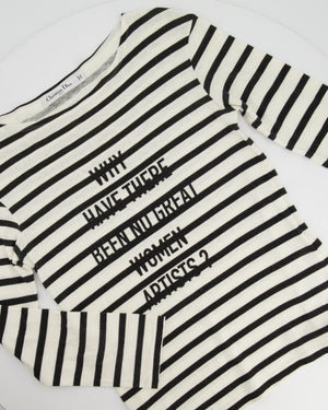 Christian Dior Navy & White Striped Long Sleeve Top Size XS (UK 6)
