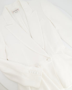 Alexander McQueen White Tailored Blazer with Peplum Hem Size IT 44 (UK 12)