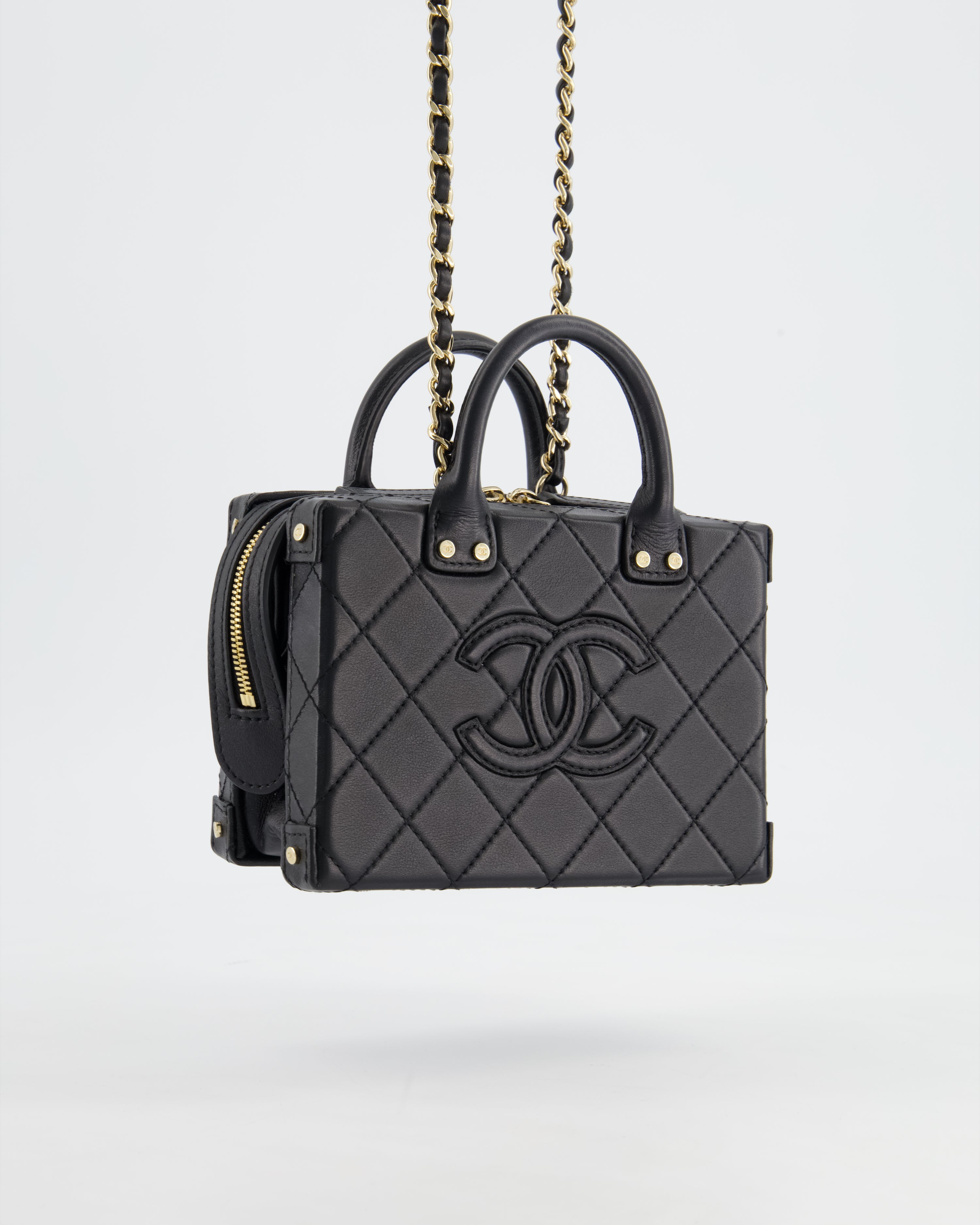 Chanel quilted calfskin leather handbag store