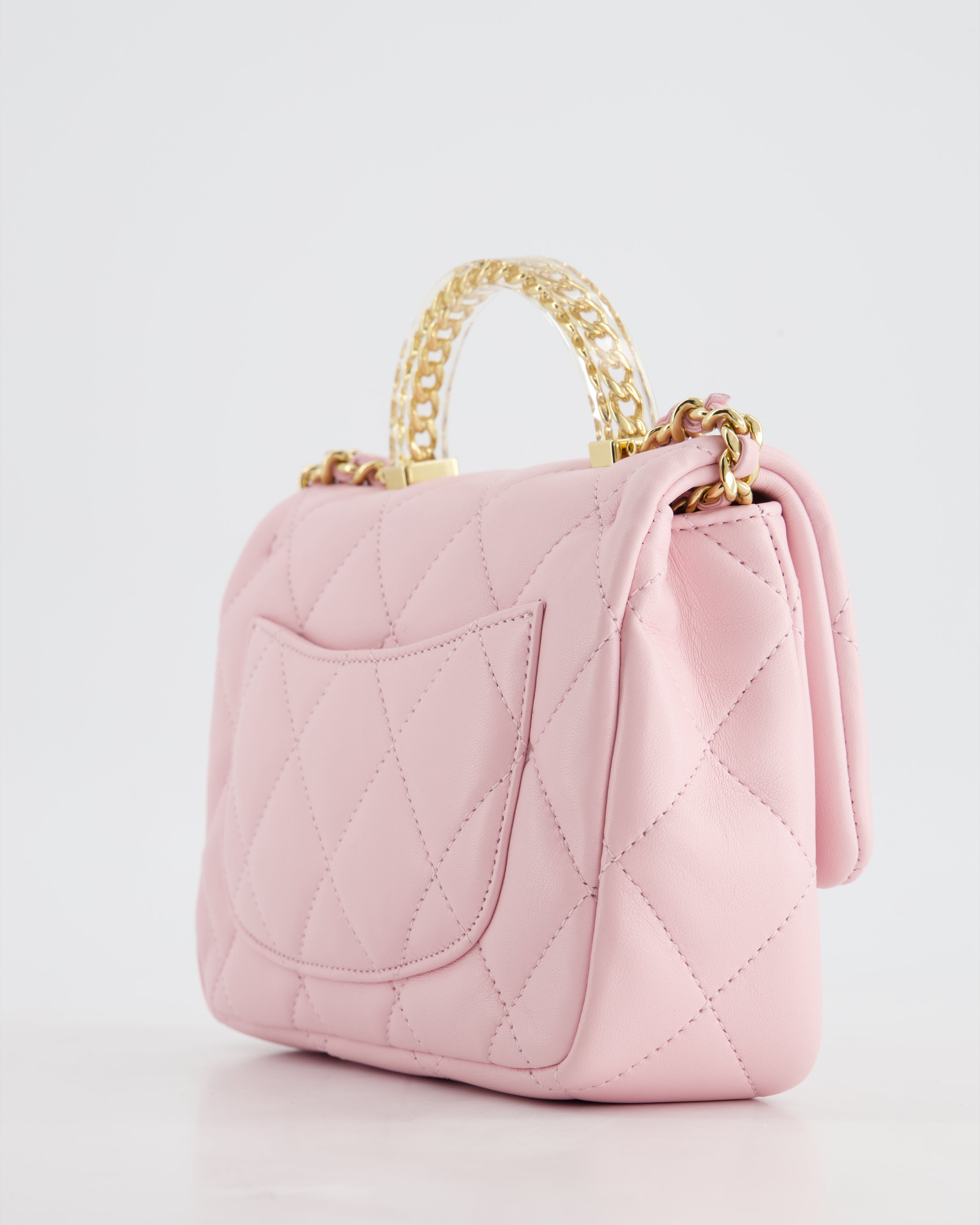 Pink clear chanel bag online