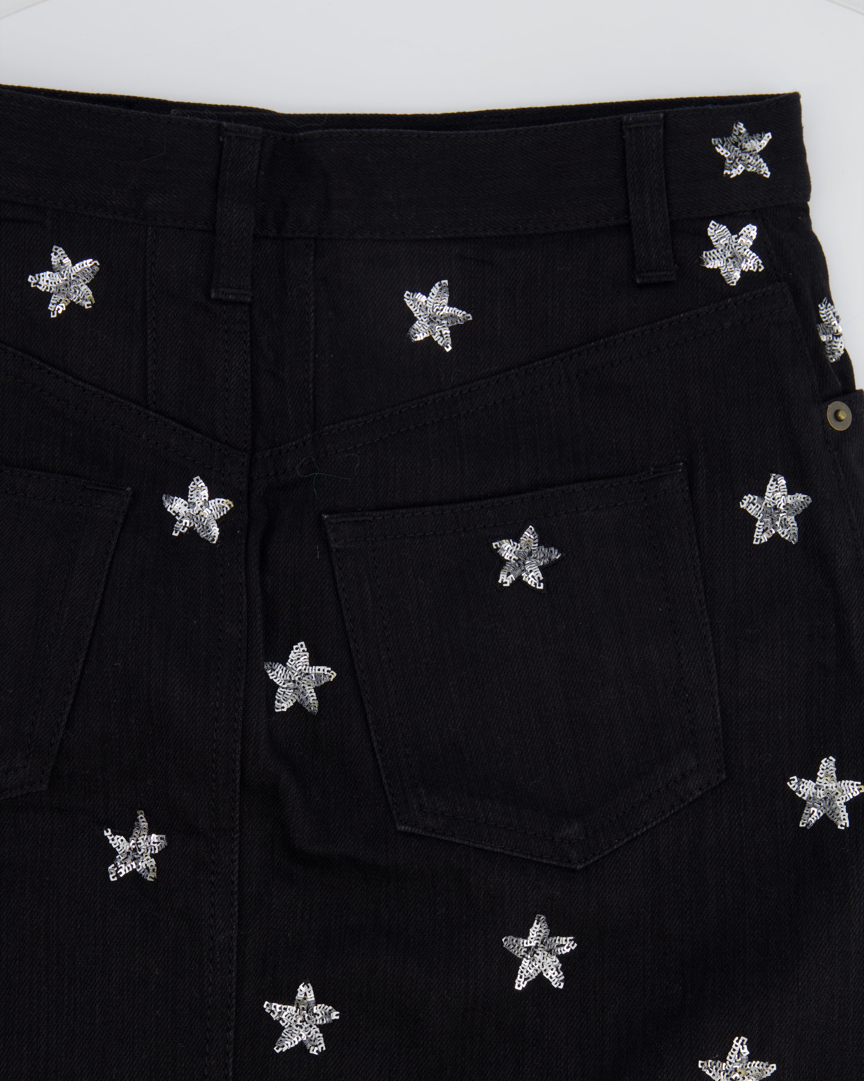 Black denim skirt with stars deals