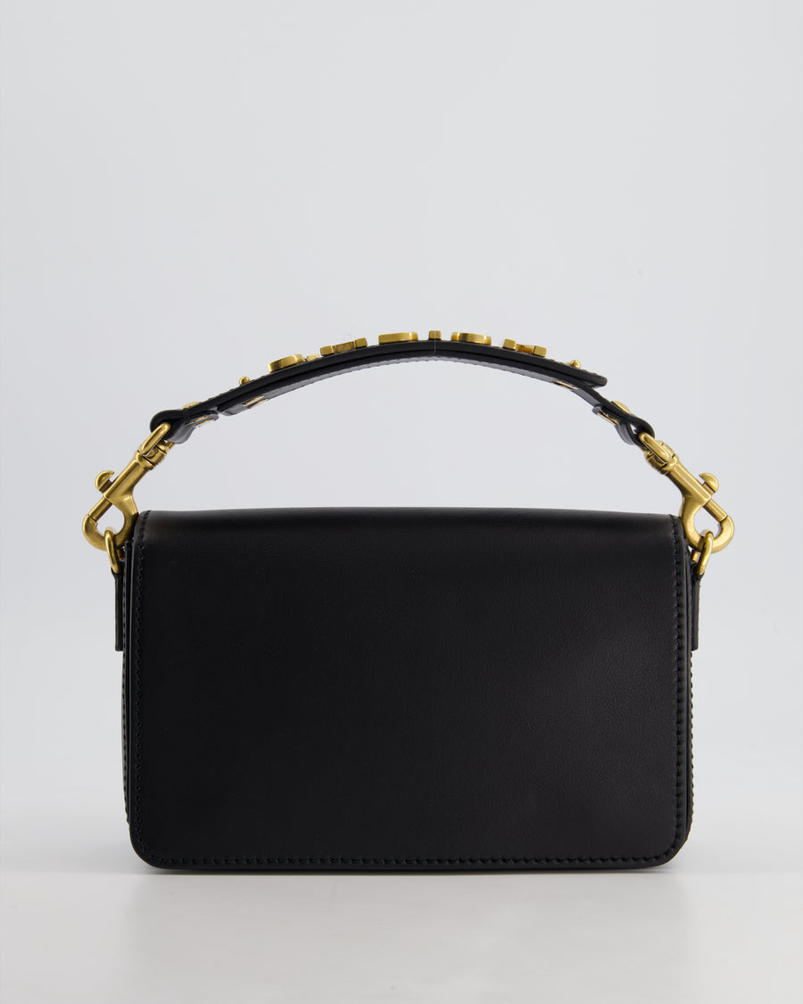 *FIRE PRICE* Christian Dior Black J'Adior Top Handle Flap Bag in Calfskin Leather with Antique Gold Hardware