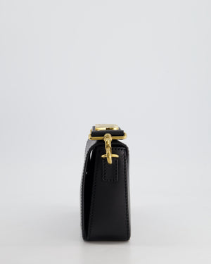 *FIRE PRICE* Christian Dior Black J'Adior Top Handle Flap Bag in Calfskin Leather with Antique Gold Hardware