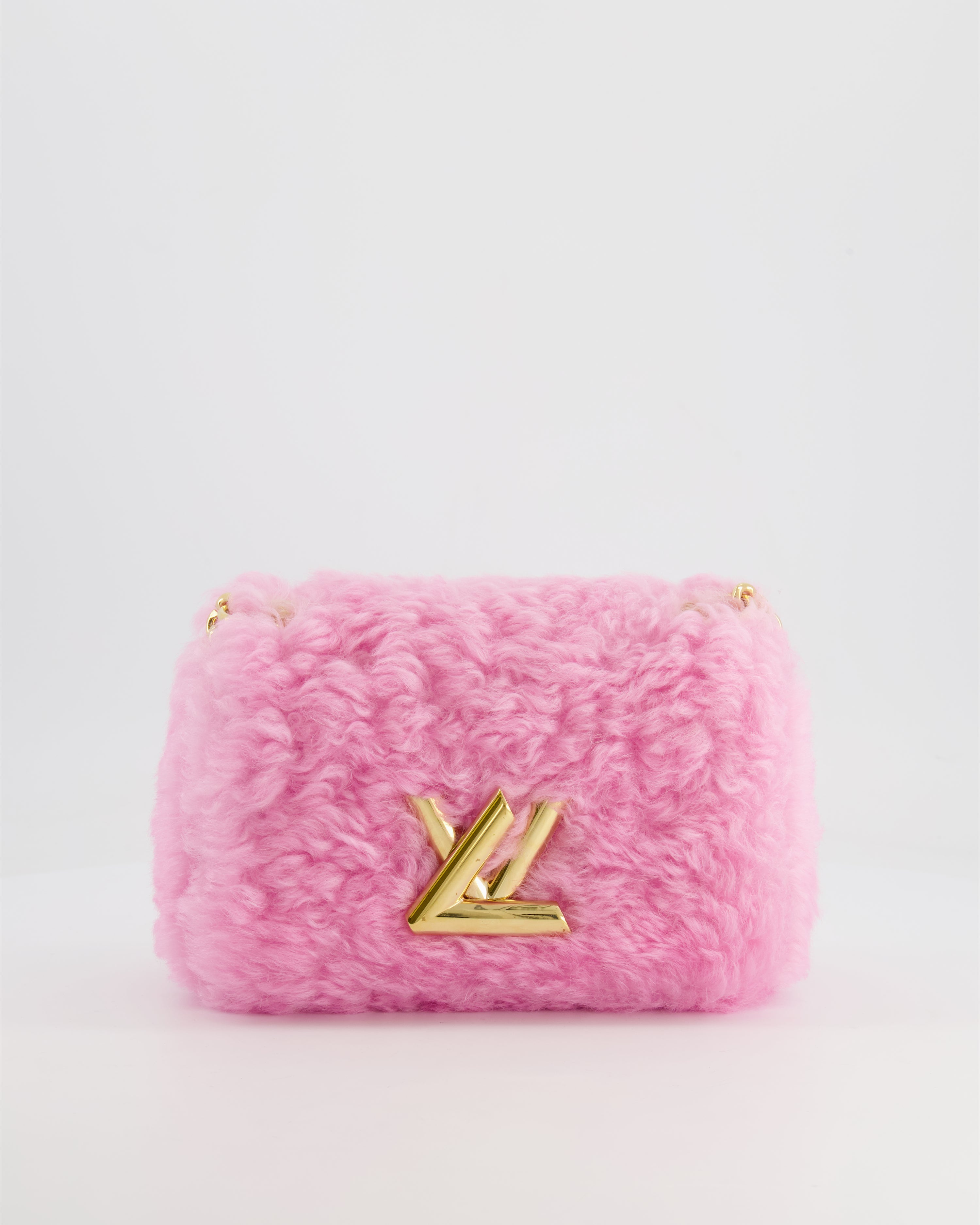 Louis Vuitton Candy Pink Shearling LV Twist PM Bag with Gold