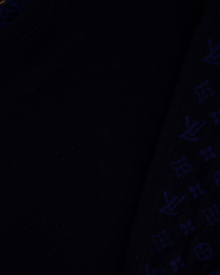 Louis Vuitton Menswear Navy Monogram Long Sleeve Jumper Size FR 54 (UK 44)