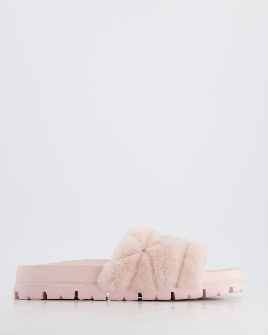 Slide Sandals Prada Fur Slides Prada Light Pink Shearling Slides