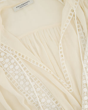 Philosophy Di Lorenzo Serafini Cover Up Dress With Hood & Lace Detail IT 38 (UK 6-8)