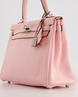 *FIRE PRICE* Hermès Kelly Bag 25cm Retourne in Rose Sakura Swift Leather with Palladium Hardware