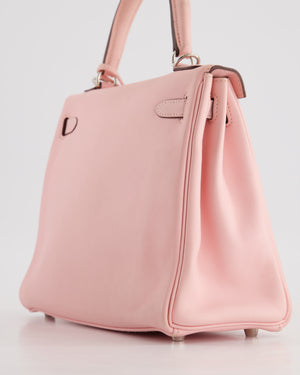 *FIRE PRICE* Hermès Kelly Bag 25cm Retourne in Rose Sakura Swift Leather with Palladium Hardware
