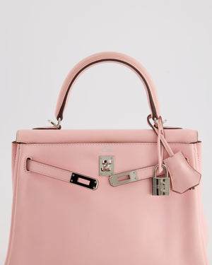*FIRE PRICE* Hermès Kelly Bag 25cm Retourne in Rose Sakura Swift Leather with Palladium Hardware