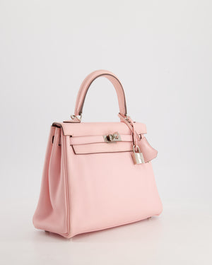 *FIRE PRICE* Hermès Kelly Bag 25cm Retourne in Rose Sakura Swift Leather with Palladium Hardware