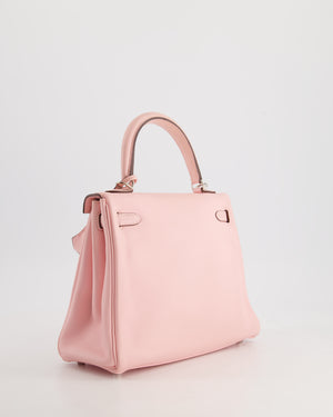 *FIRE PRICE* Hermès Kelly Bag 25cm Retourne in Rose Sakura Swift Leather with Palladium Hardware