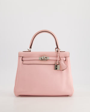 *FIRE PRICE* Hermès Kelly Bag 25cm Retourne in Rose Sakura Swift Leather with Palladium Hardware