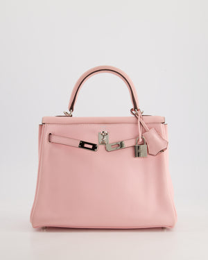 *FIRE PRICE* Hermès Kelly Bag 25cm Retourne in Rose Sakura Swift Leather with Palladium Hardware