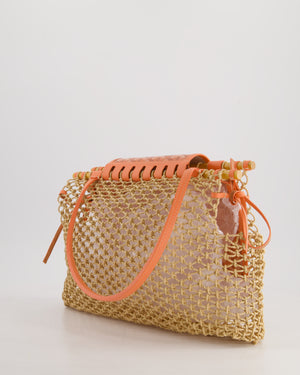 *SUPER RARE* Goyard Tan and Orange Raffia and Canvas Aligre Bag with Chevroches Calfskin Leather Trim