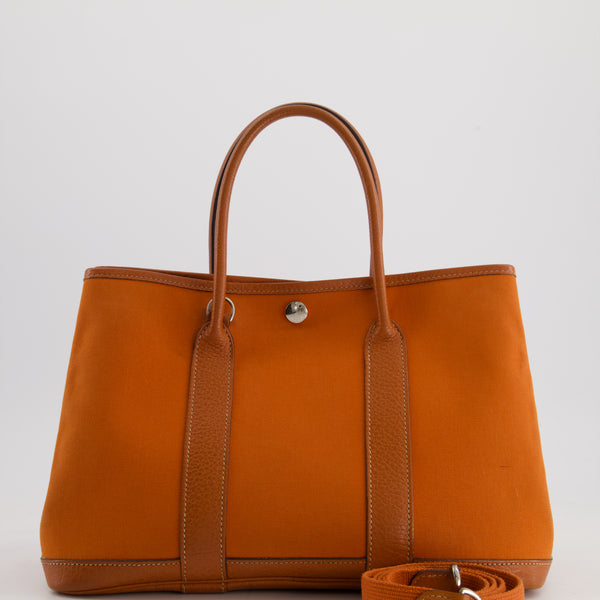 すぐお届け 国内発送 HERMES Garden party 30 Orange Negonda Hermes Garden Party 30 Orange Minium Toile and Biscuit