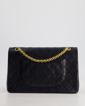 *RARE* Chanel Navy Vintage Classic Medium Double Flap Bag in Lambskin Leather with 24K Gold Hardware & 2.55 Chain Detail