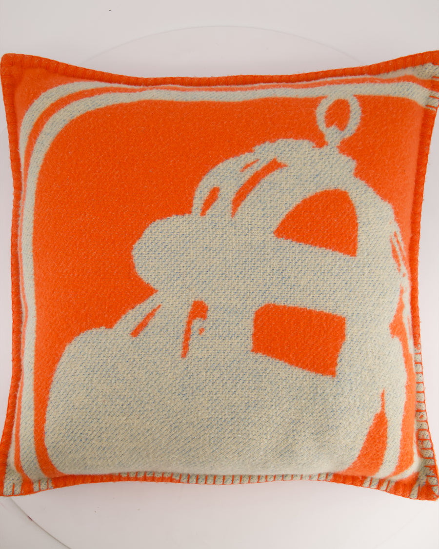 Hermès Brides De Gala Pillow in Écru, Orange & Bleu RRP £650