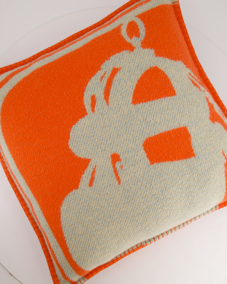 Hermès Brides De Gala Pillow in Écru, Orange & Bleu RRP £650