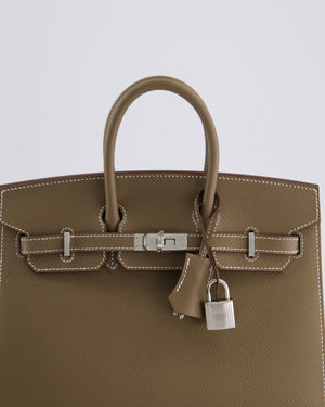 *HOLY GRAIL* Hermès Birkin 25 Sellier Bag in Etoupe Epsom Leather with Palladium Hardware