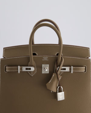 *HOLY GRAIL* Hermès Birkin 25 Sellier Bag in Etoupe Epsom Leather with Palladium Hardware