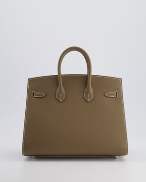 *HOLY GRAIL* Hermès Birkin 25 Sellier Bag in Etoupe Epsom Leather with Palladium Hardware