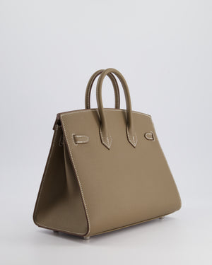 *HOLY GRAIL* Hermès Birkin 25 Sellier Bag in Etoupe Epsom Leather with Palladium Hardware