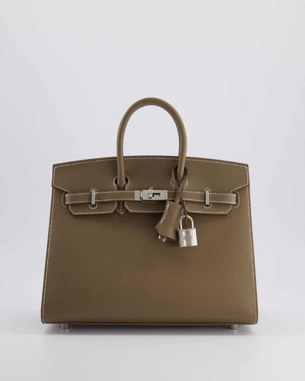 *HOLY GRAIL* Hermès Birkin 25 Sellier Bag in Etoupe Epsom Leather with Palladium Hardware