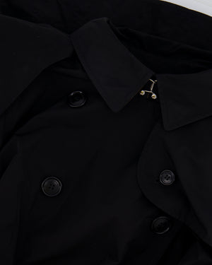Burberry Black Kensington Heritage Short Belted Trench Coat with Detachable Hood Size UK 14 RRP £2,150
