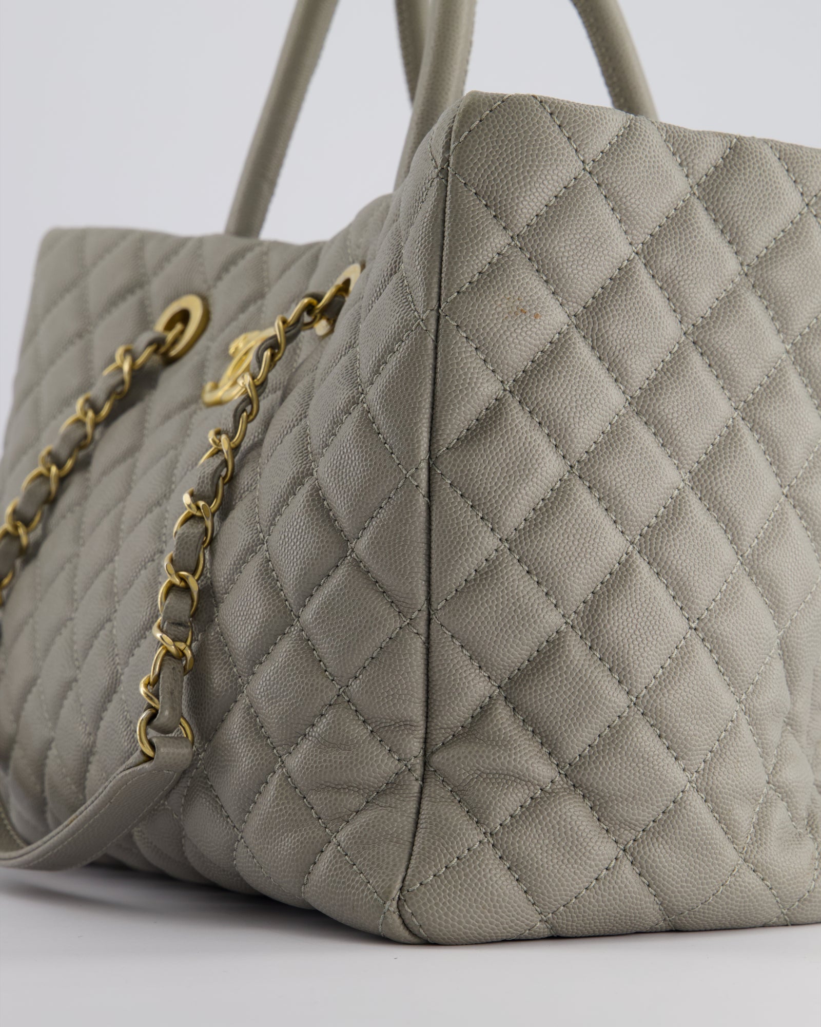 Chanel grey tote best sale