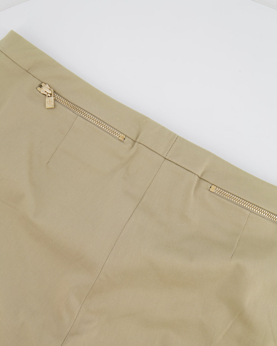 Loro Piana Beige Straight Leg Trousers with Zip Details Size IT 46 (UK 14) RRP £1,250