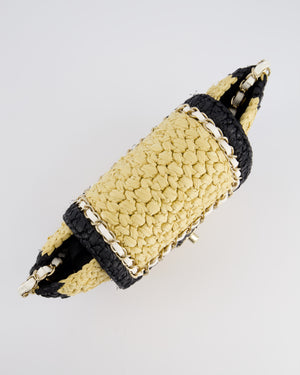 *HOT* Chanel 24C Venice Collection Beige Raffia Basket Bag with White Leather Interlocking Chain & Champagne Gold Hardware