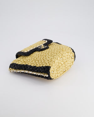 *HOT* Chanel 24C Venice Collection Beige Raffia Basket Bag with White Leather Interlocking Chain & Champagne Gold Hardware