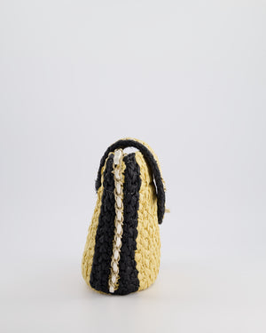*HOT* Chanel 24C Venice Collection Beige Raffia Basket Bag with White Leather Interlocking Chain & Champagne Gold Hardware