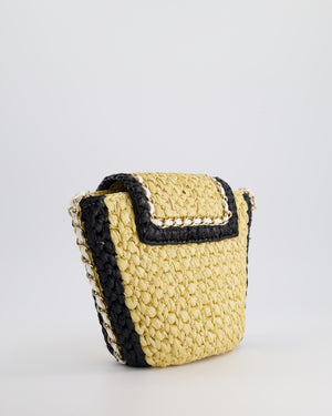 *HOT* Chanel 24C Venice Collection Beige Raffia Basket Bag with White Leather Interlocking Chain & Champagne Gold Hardware